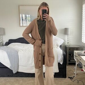 EQUIPMENT FEMME long tan cardigan.